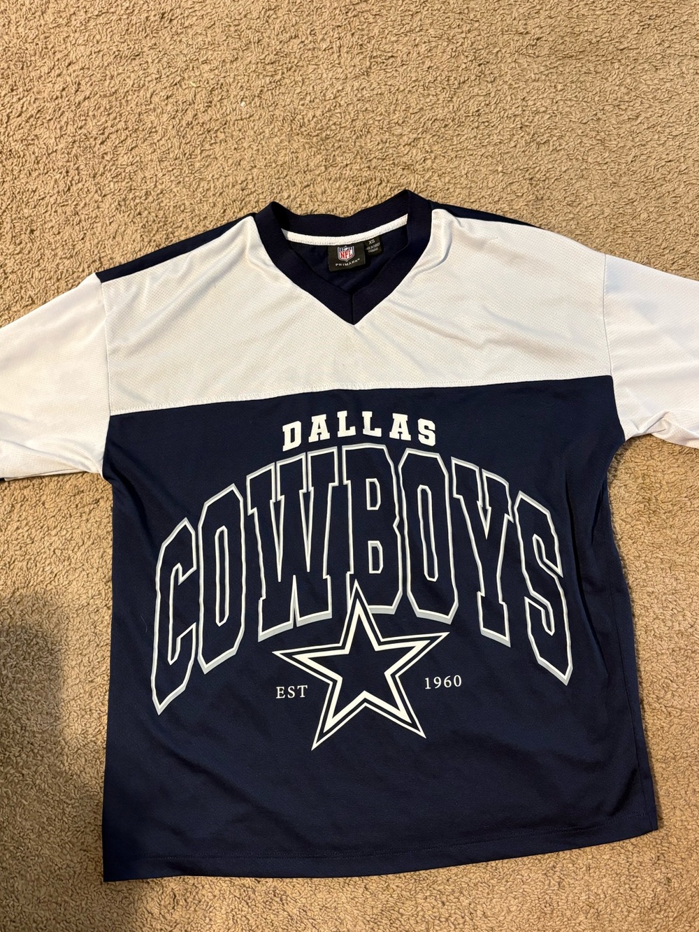 Primark Boys Dallas Cowboys Navy & White Short Sleeve Jersey